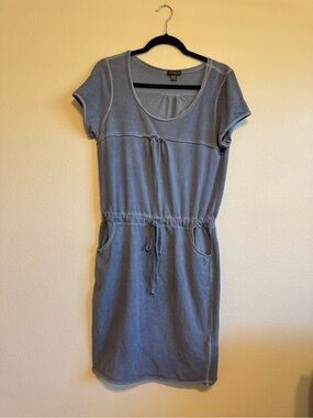 VENUS Washed Navy Blue Drawstring Dress